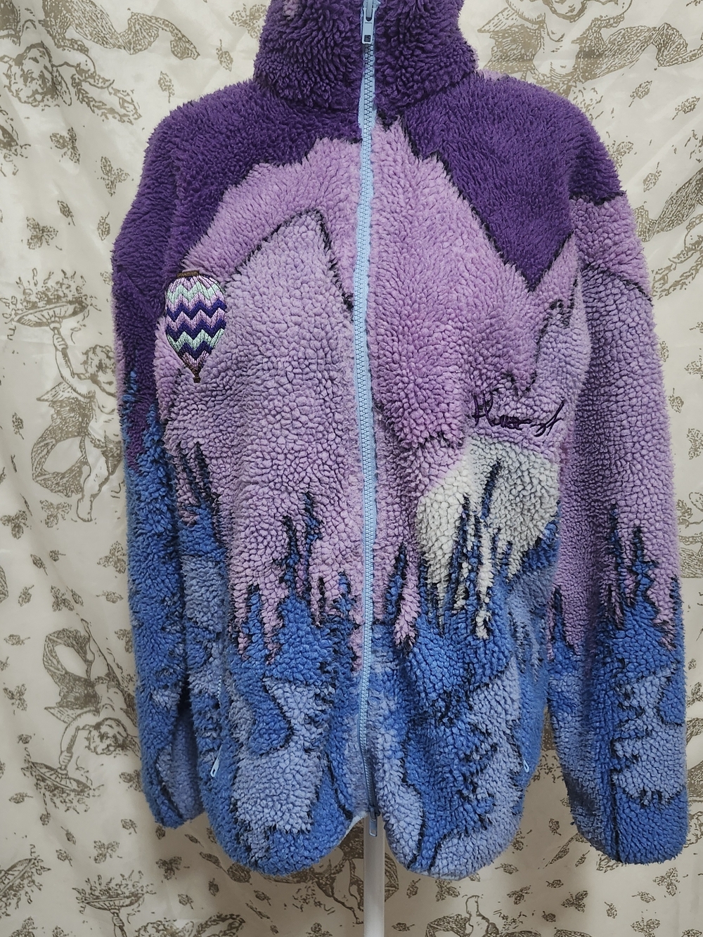 House of Sunny Mountains Should Be Climbed Hot Air Balloon Zip Up Fleece S